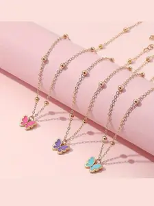 EL REGALO Set Of 3 Butterfly Necklace