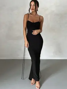 StyleCast Black Shoulder Straps Maxi Dress