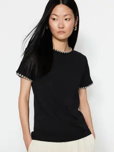 Trendyol Embroidered Pure Cotton T-shirt