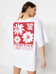 Trendyol Floral Printed Pure Cotton T-shirt