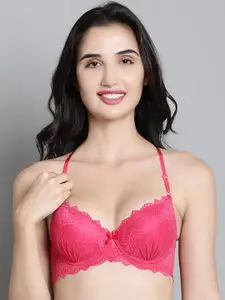 MAKCLAN Medium Coverage Lightly Padded Plunge Bra With All Day Comfort & Anti Odour