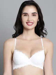 MAKCLAN Medium Coverage Lightly Padded Plunge Bra With All Day Comfort & Anti Odour