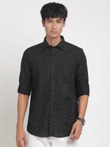 Turtle Micro Ditsy Printed Standard Slim Fit Cotton Opaque Casual Shirt