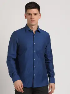 Turtle Standard Slim Fit Pure Cotton Dobby Formal Shirt