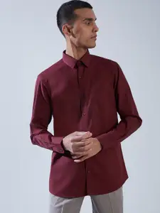 Turtle Spread Collar Standard Slim Fit Cotton Opaque Formal Shirt