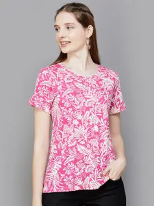 Colour Me by Melange Floral Printed Pure Cotton T-shirt