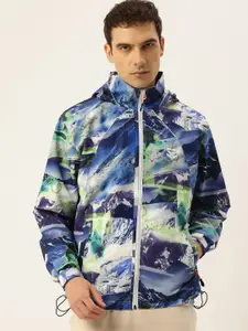 Sports52 wear Printed Comfort Fit Hooded Rain Jacket