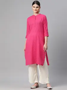 Readiprint Women Kantha Work Straight Kurta