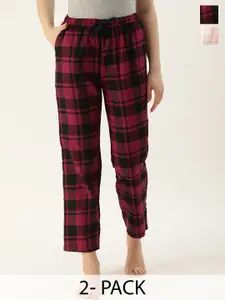 Kryptic Women Pack of 2 Checked Mid-Rise Lounge Pants