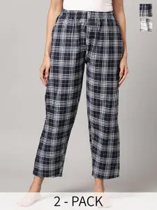Kryptic Pack Of 2 Checked Cotton Lounge Pants