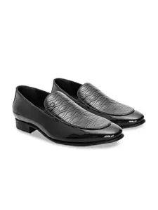 House of Pataudi Men Textured Formal Slip-on Shoes