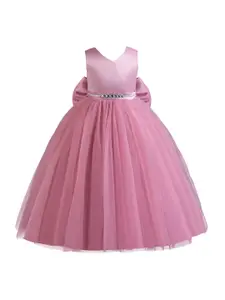 StyleCast Girls Pink V-Neck Embellished Maxi Dress