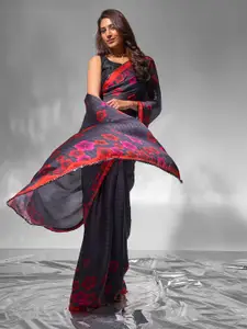 modeva Floral Satin Saree