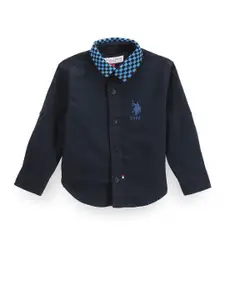 U.S. Polo Assn. Kids Boys Classic Roll-Up Sleeves Pure Cotton Casual Shirt