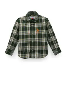 U.S. Polo Assn. Kids Boys Classic Tartan Checked Twill Weave Pure Cotton Casual Shirt