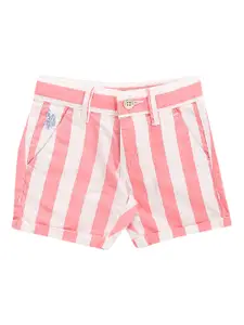 U.S. Polo Assn. Kids Boys Vertical Striped Pure Cotton Shorts