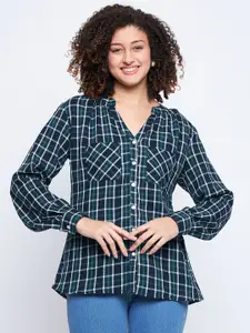 Ruhaans Classic Tartan Checks Cotton Casual Shirt