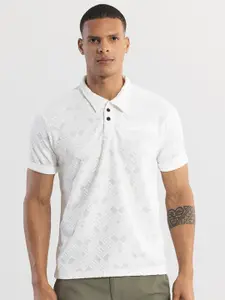 Snitch Self Design Polo Collar Casual T-shirt