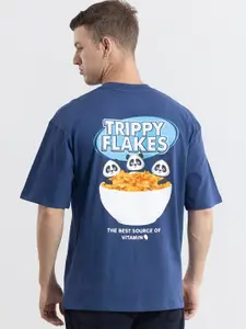 Snitch Graphic Printed Drop-Shoulder Sleeves Oversized Cotton T-shirt