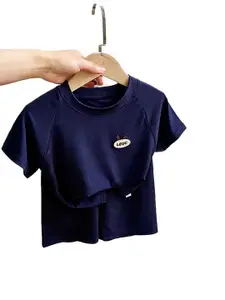 StyleCast Navy Blue Boys T-shirt with Shorts