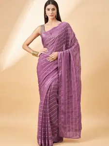 all about you Striped Ethnic Saree