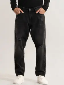 Snitch Men Relaxed Fit Slash Knee Stretchable Jeans