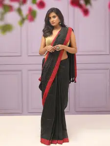 Indethnic Striped Tasseled Saree
