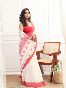 Indethnic Woven Design Pure Cotton Jamdani Saree