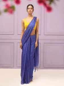 Indethnic Solid Festive Saree