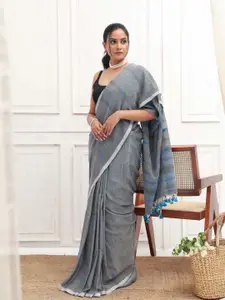 Indethnic Woven Design Pure Cotton Jamdani Saree
