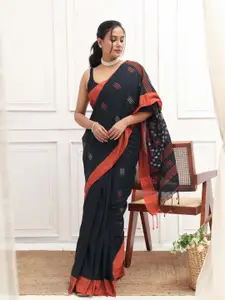 Indethnic Woven Design Pure Cotton Ikat Saree