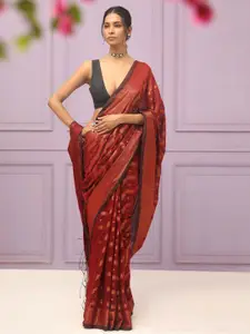 Indethnic Woven Design Zari Jamdani Saree