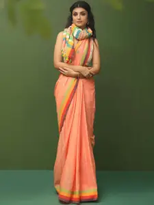 Indethnic Woven Design Pure Cotton Jamdani Saree