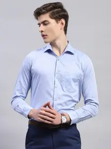 Monte Carlo Classic Self Design Cutaway Collar Cotton Casual Shirt