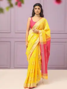 Indethnic Floral Woven Design Zari Jamdani Saree