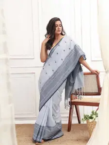 Indethnic Woven Design Pure Cotton Jamdani Saree