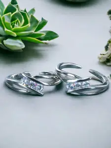 Taraash Set Of 2 925 Sterling Silver Toe Rings