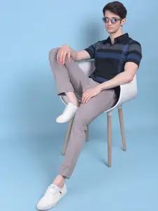 Crimsoune Club Striped Polo Collar Slim Fit T-shirt