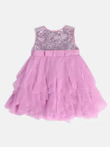 MINI KLUB Infants Girls Embellished Round Neck Fit & Flare Dress