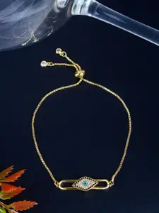 DressBerry Brass Gold-Plated Cubic Zirconia-Studded Wraparound Bracelet