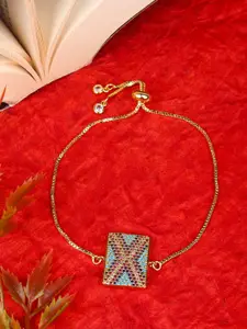 DressBerry Women Brass Cubic Zirconia Gold-Plated Wraparound Bracelet