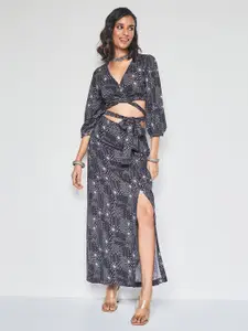 Global Desi Ethnic Motifs Printed Top & Skirt Co-Ords Set