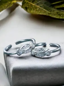 Taraash Set Of 2 925 Sterling Silver Toe Rings