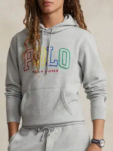 Polo Ralph Lauren Typography Printed Hooded Fleece Pullover Sweatshirt