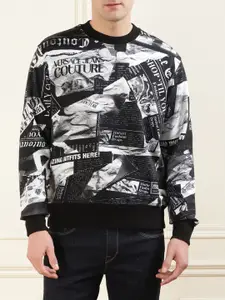Versace Jeans Couture Printed Cotton Round Neck Sweatshirt