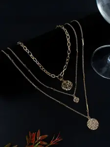 DressBerry Gold-Plated Minimal Brass Necklace