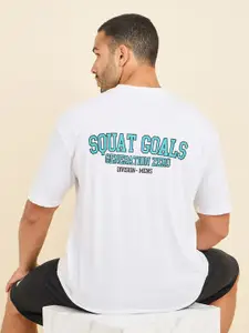 Styli Men Oversized Back Squat Goals Print Athleisure T-Shirt