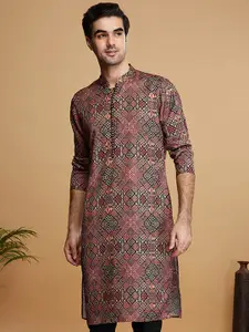 KISAH Abstract Printed Straight Kurta
