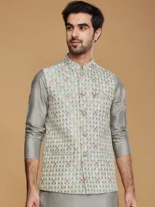 KISAH Embroidered Nehru Jacket