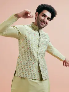 KISAH Woven Design Nehru Jacket